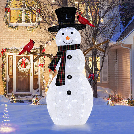 4.2 Feet Lighted Snowman and Redbirds Christmas Decoration - Free Shipping