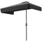 7.5ft Half Umbrella Semi Round Patio Parasol with Crank Handle, Top Vent for Garden, Balcony- NO BASE INCLUDED, Black