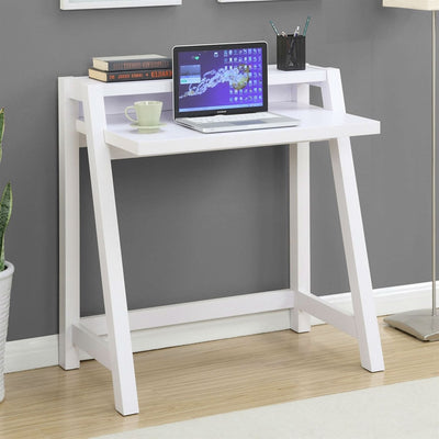 White Modern Minimalist Compact Laptop Computer Desk - Free Shipping 