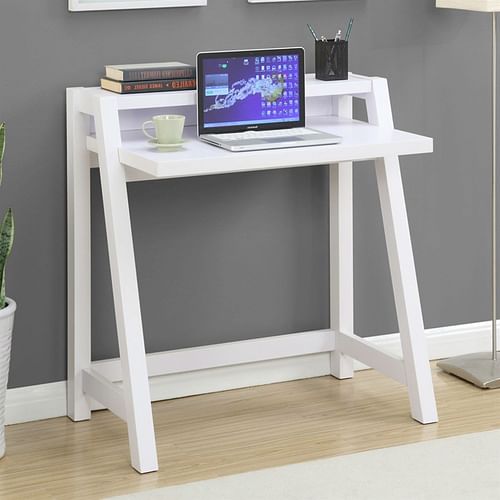 White Modern Minimalist Compact Laptop Computer Desk - Free Shipping