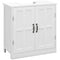 Pedestal Under Sink Cabinet, Bathroom Vanity Cabinet Storage with Double Doors and Adjustable Shelf, White