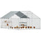 Metal Chicken Coop Run w/ Waterproof Cover, Nesting Box, Roosting Bars, for Outdoor Backyard, 9.8 x 13.1 x 6.4 ft