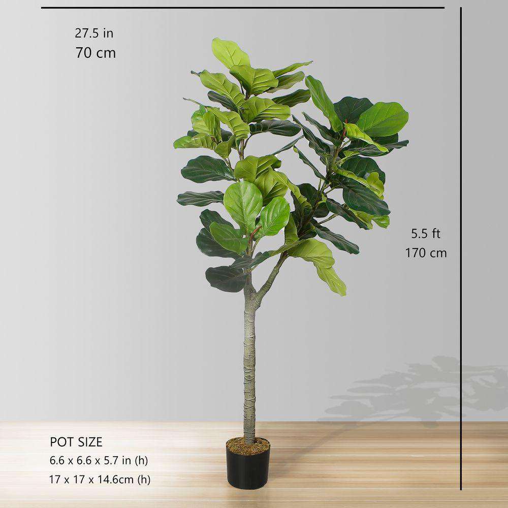 Cora Artificial Fiddle Leaf Potted Plant 5.5' 