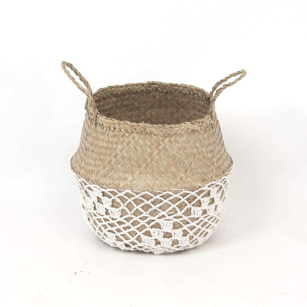 Costa - Seagrass Basket With White Net Pattern 
