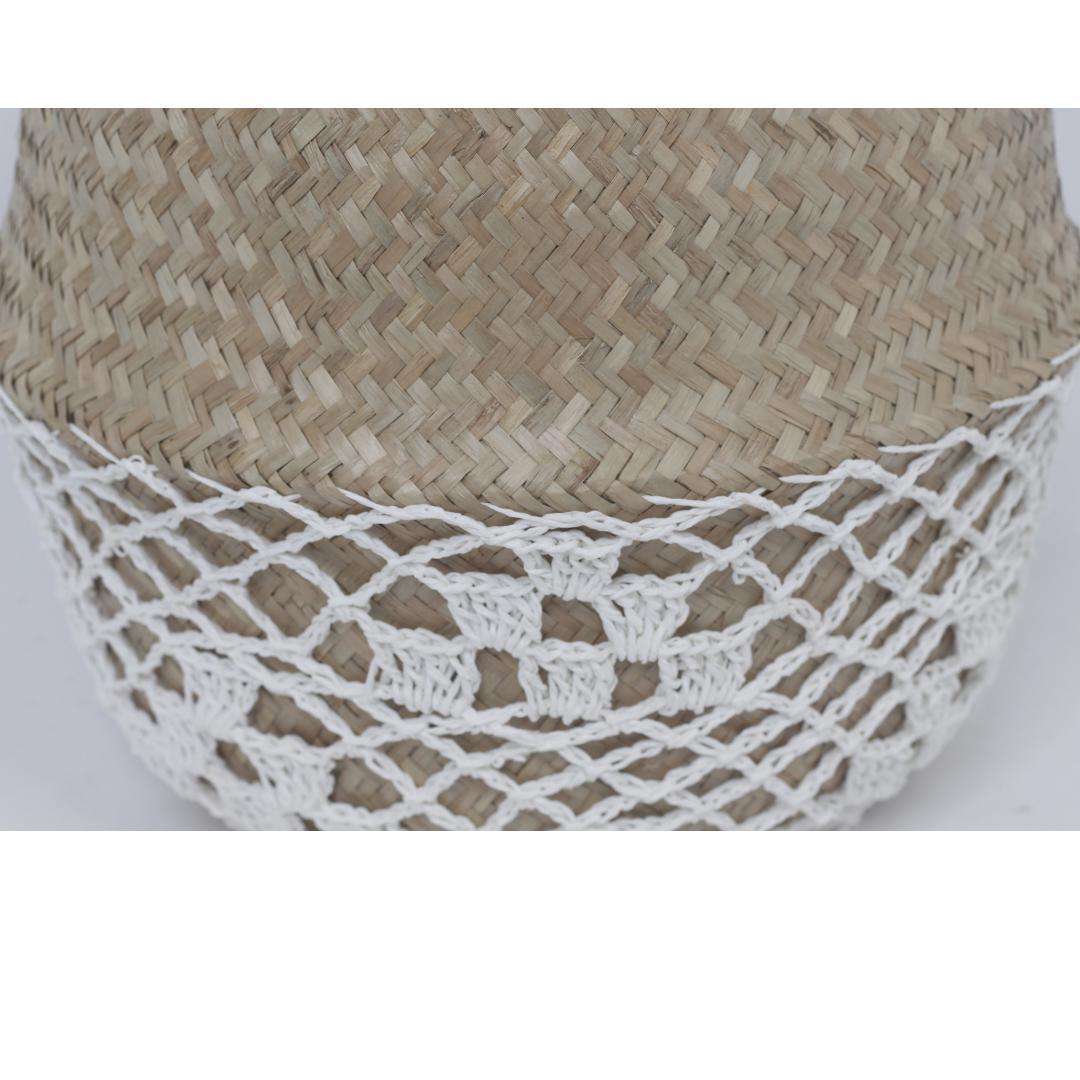 Costa - Seagrass Basket With White Net Pattern 
