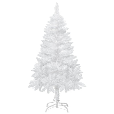 HOMCOM  4ft Artificial Christmas Tree with Pine Realistic Branches, Auto Open, for Indoor Decoration, White 