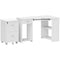 L-Shaped Computer Desk and File Cabinet Set for Bedroom, White