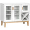 HOMCOM Buffet Cabinet with Wine Rack Glass Doors Adjustable Shelves Coffee Bar Living Room