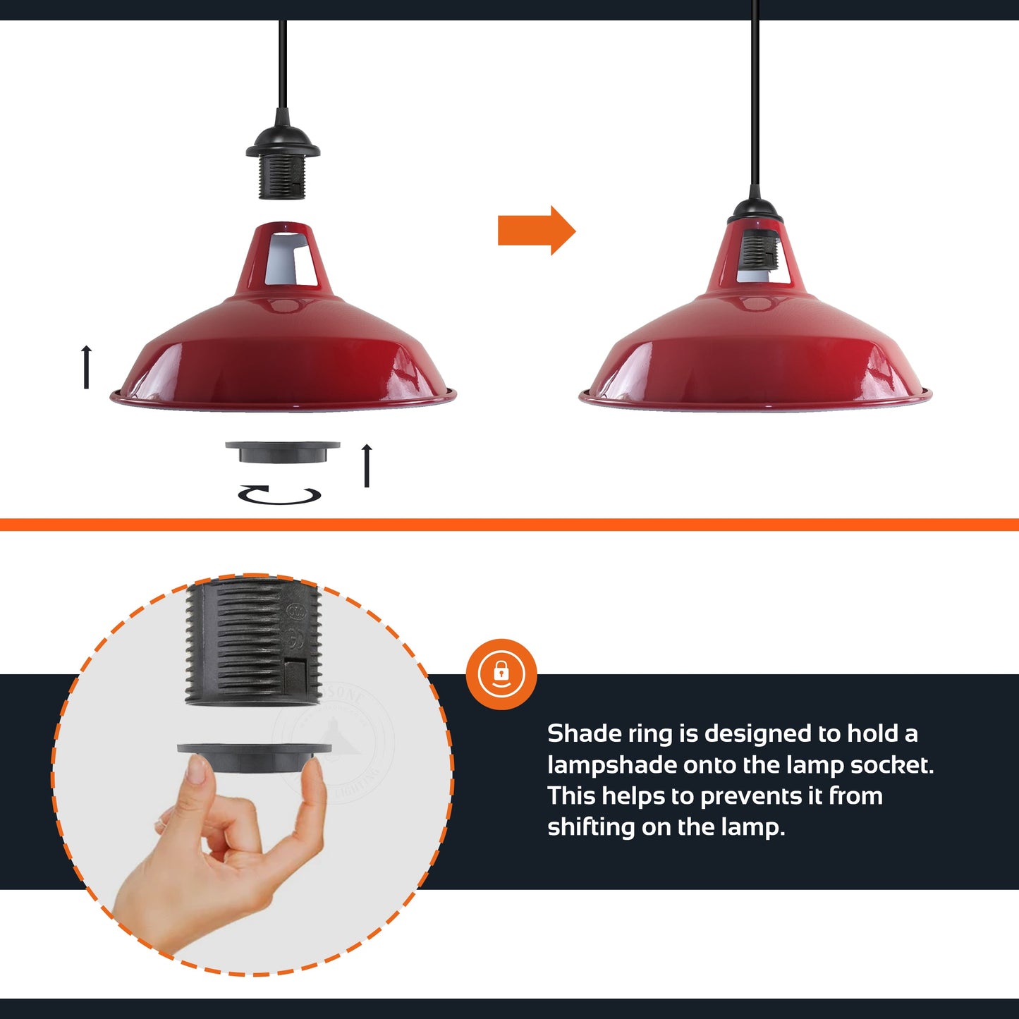 Industrial Umbrella Shaped Pendant Light Holder ~ 1555 