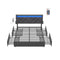VASAGLE Queen Size LED Bed Frame with Headboard, Charging Station & 4 Storage Drawers