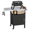 Outdoor Grill Dining Cart with Stainless Steel Top, Pizza Oven Stand Table with Foldable Side Table, Silver
