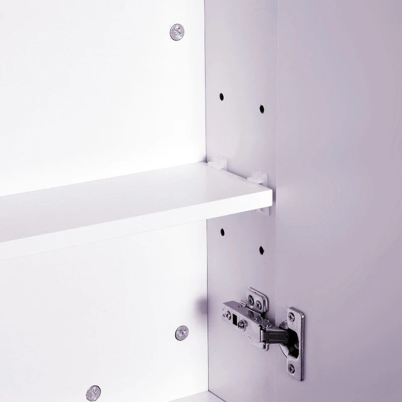 Wall Mount Mirrored Medicine Cabinet, Bathroom Mirror Cabinet with Adjustable Shelf, Double Soft Closing Doors, Light Lilac