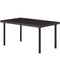 Outsunny Metal Outdoor Side Table, Rectangle Patio Coffee Table with Woodgrain Tabletop for Outside Garden, Brown