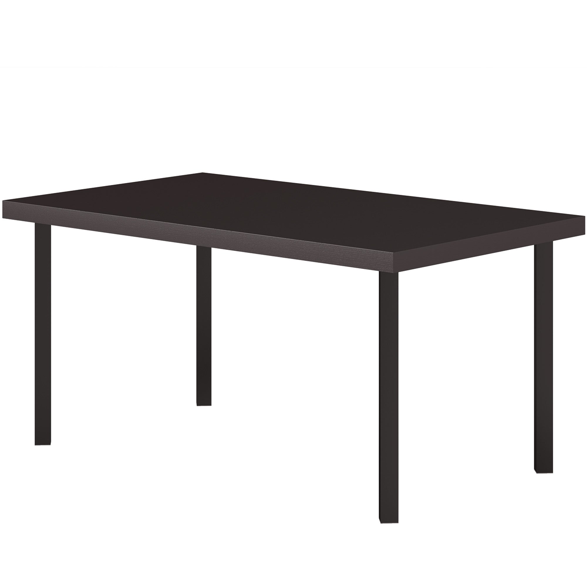 Outsunny Metal Outdoor Side Table, Rectangle Patio Coffee Table with Woodgrain Tabletop for Outside Garden, Brown 