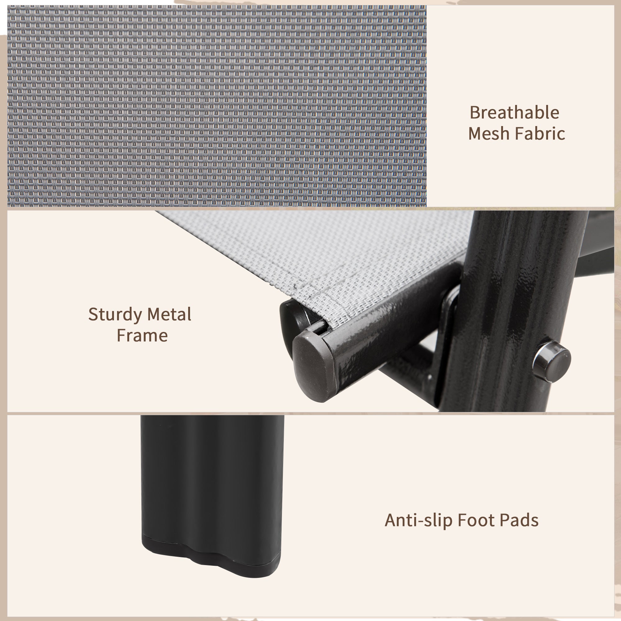 Outsunny Set of 4 Outdoor Dining Chairs, Heavy Duty Stackable Patio Dining Set with Armrests for Balcony Garden, Dark Grey 