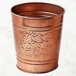 Bathroom Bedroom Metal Trash Can Waste Basket in Copper Finish - Free Shipping 