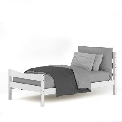 Twin size Farmhouse Style Pine Wood Platform Bed Frame in White - Free Shipping 