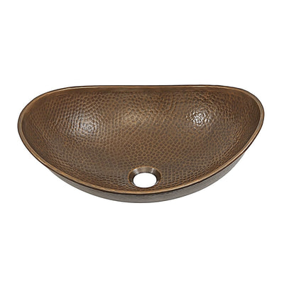 Hammered Copper Bath Vessel Sink Oval 19 x 14 inch - Free Shipping 