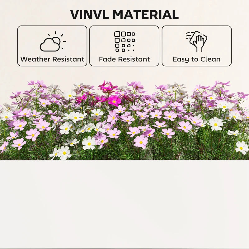 Vinyl Raised Garden Bed Kit, 3 x 3 x 1ft Modular Elevated Garden Box with Slotting Legs and Open Bottom, White