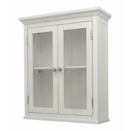 Classic 2-Door Bathroom Wall Cabinet in White Finish - Free Shipping 