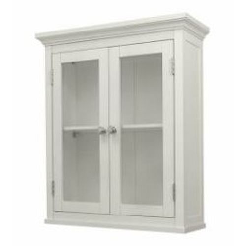 Classic 2-Door Bathroom Wall Cabinet in White Finish - Free Shipping