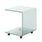 C-Shaped End Table Modern Tempered Glass Side Table with Shelf-Transparent