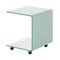 C-Shaped End Table Modern Tempered Glass Side Table with Shelf-White