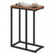 C-Shaped End Table Small Side Table with Sturdy Metal Frame-Walnut