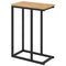 C-Shaped End Table Small Side Table with Sturdy Metal Frame-Natural