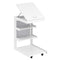 C-shaped End Table with Wheels and Adjustable Desktop for Sofa Couch Bedside-White