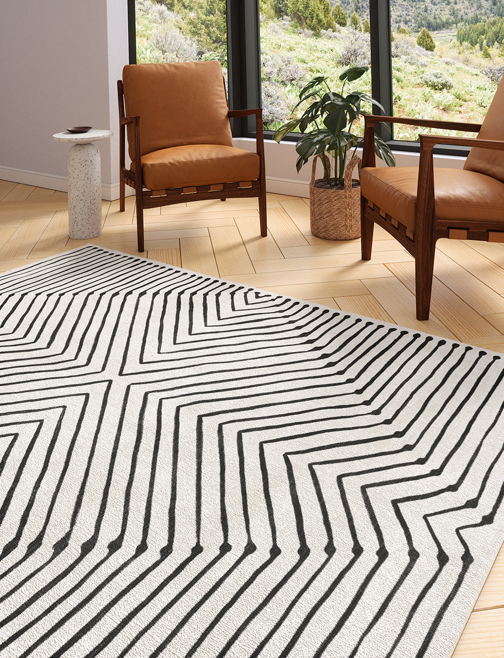 Calator Black & Ivory Rug 