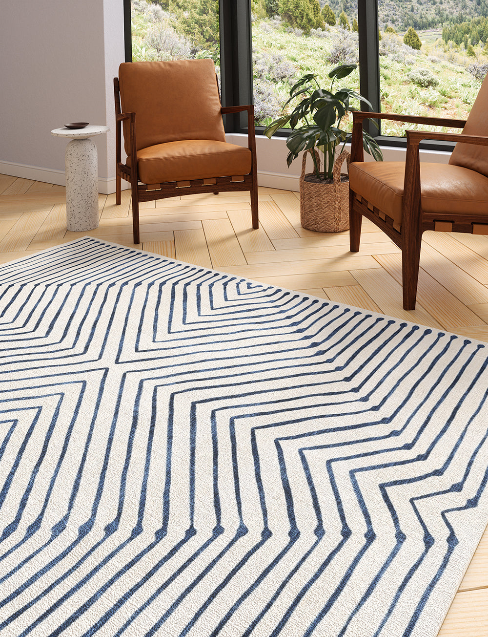 Calator Blue & Ivory Rug 