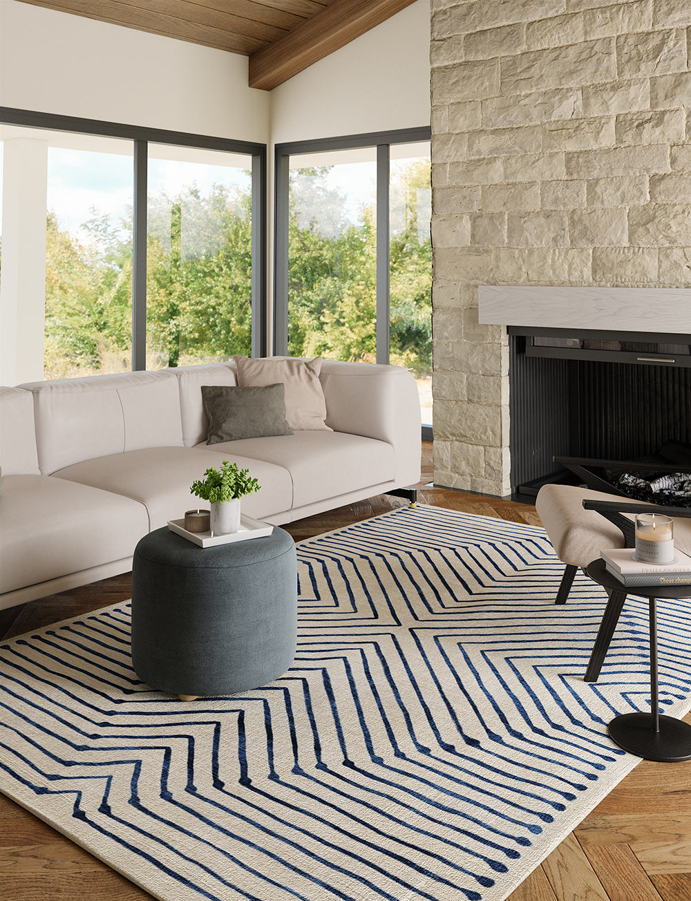 Calator Blue & Ivory Rug 