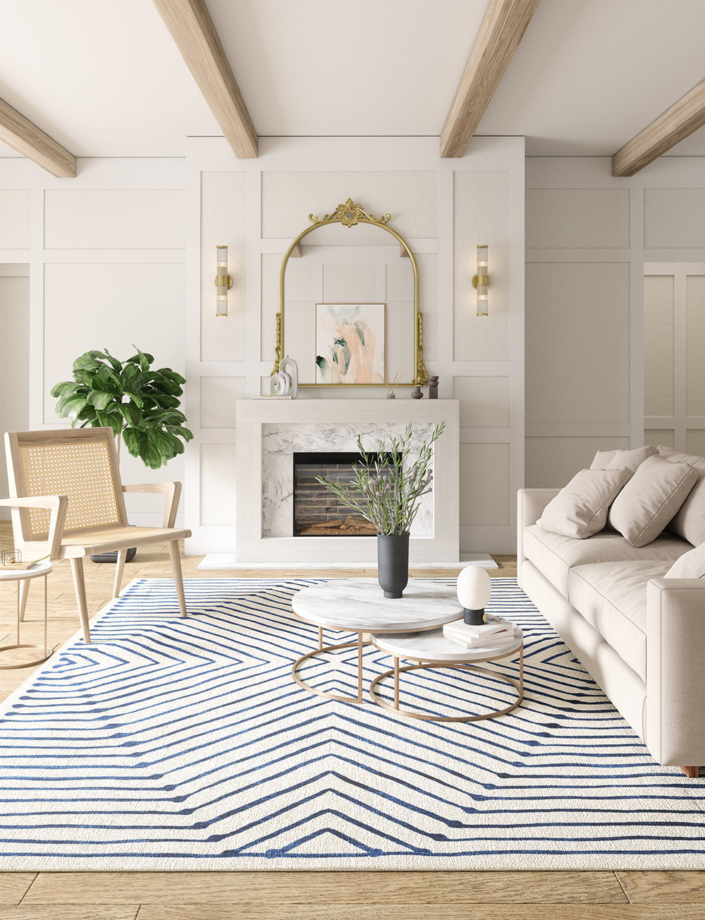 Calator Blue & Ivory Rug 