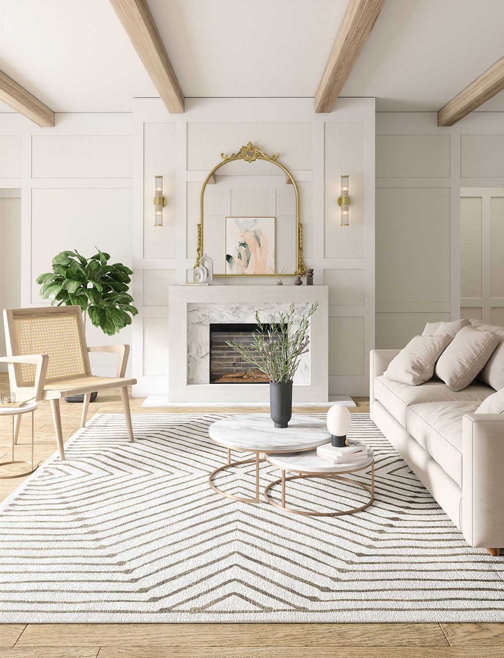 Calator Gold & Ivory Rug 