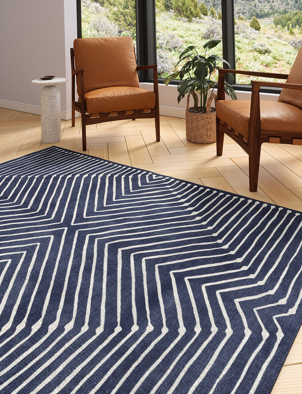 Calator Navy Blue Rug 
