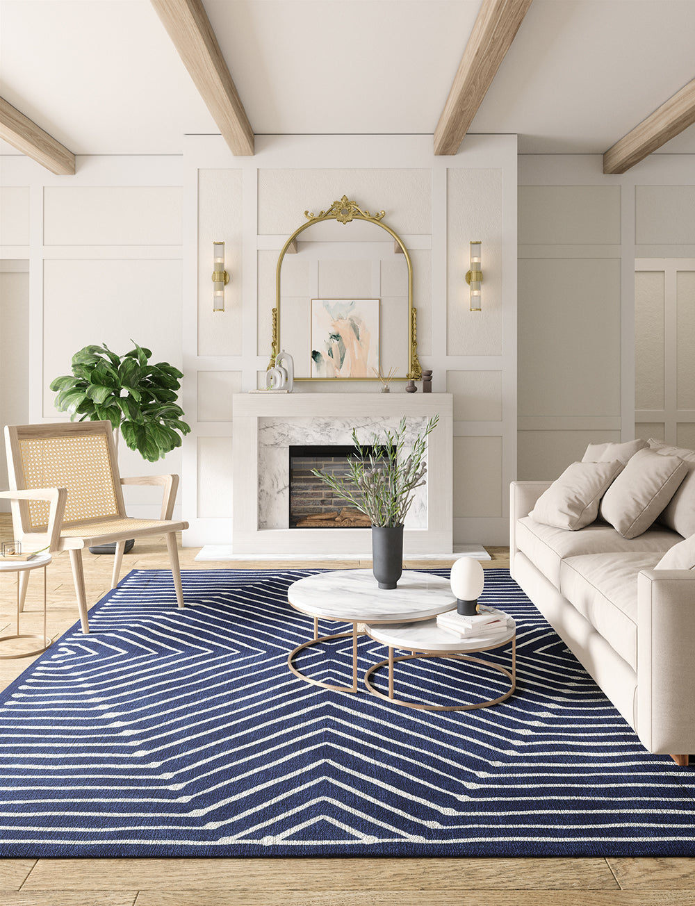 Calator Navy Blue Rug 