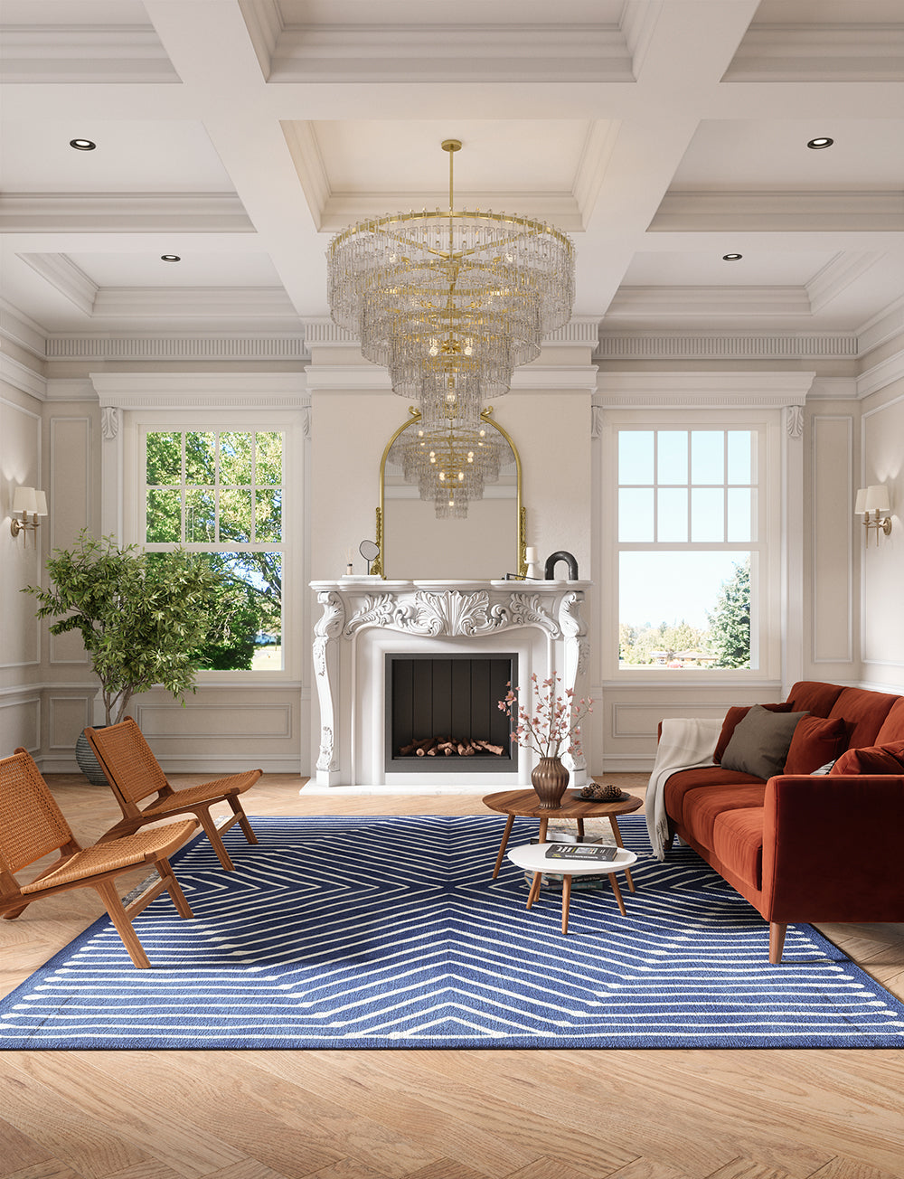 Calator Navy Blue Rug 
