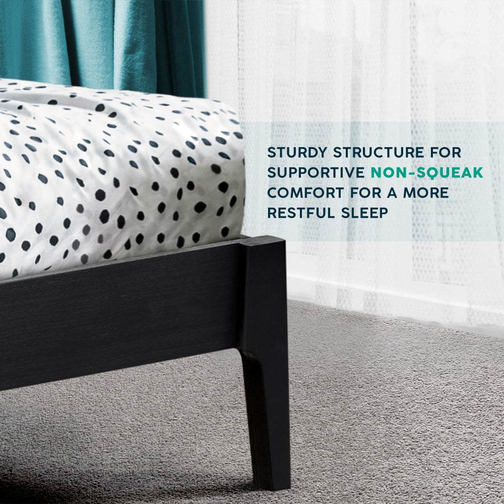 Emery Solid Wood Bed Frame & Nightstand Bedroom Set 