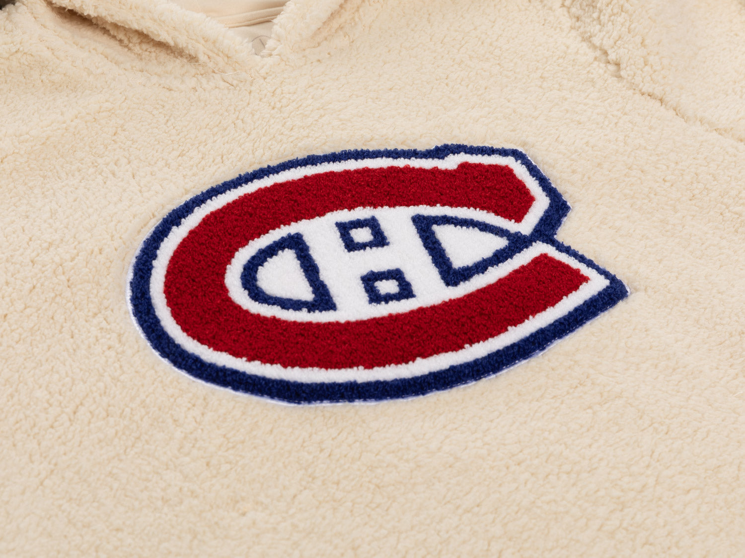 Montreal Canadians Ladies Sherpa Hoodie with Premium Chenille Logo 