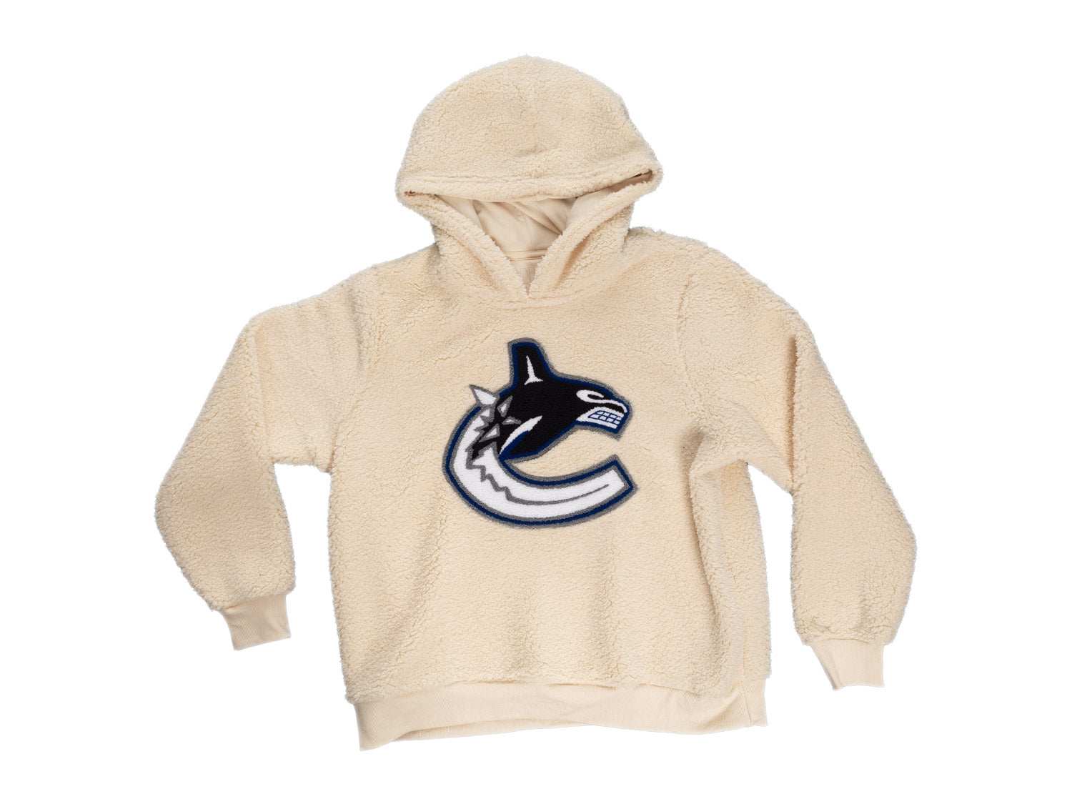 Vancouver Canucks Ladies Sherpa Hoodie with Premium Chenille Logo 