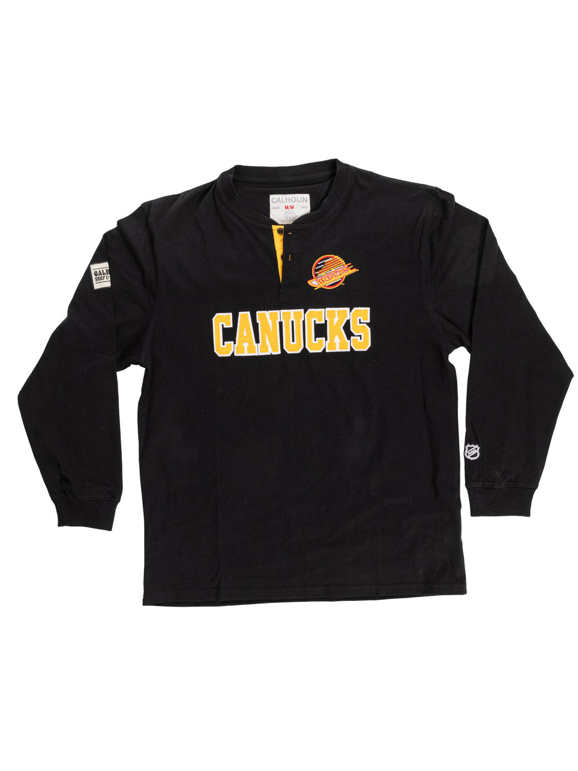 Retro Vancouver Canucks Long Sleeve Henley -Presale 