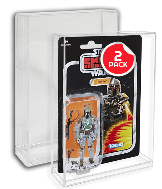 Acrylic Display Case for Star Wars & GI-Joe Carded 3.75" Action Figure Pack of 2 