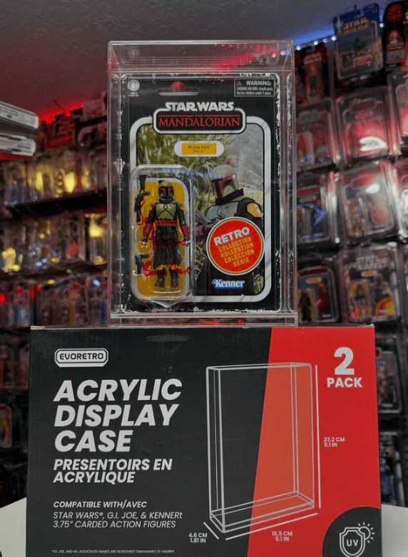 Acrylic Display Case for Star Wars & GI-Joe Carded 3.75" Action Figure Pack of 2 