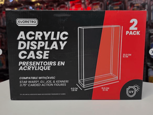 Acrylic Display Case for Star Wars & GI-Joe Carded 3.75" Action Figure Pack of 2 