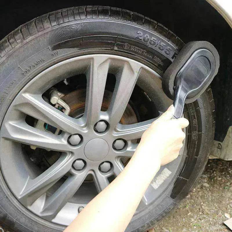Car tire waxing long handle sponge brush 