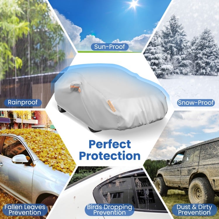 Car Cover for Automobiles 185 Inch Rain Sun UV Protection Universal Fit Sedan Toyota Corolla