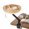 Cat Desk Bed with Removable Padded Cushion for Indoor Cats-Natural