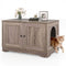 Cat Litter Box Enclosure Furniture Indoor Wooden Cat House End Side Table Nightstand-Grey