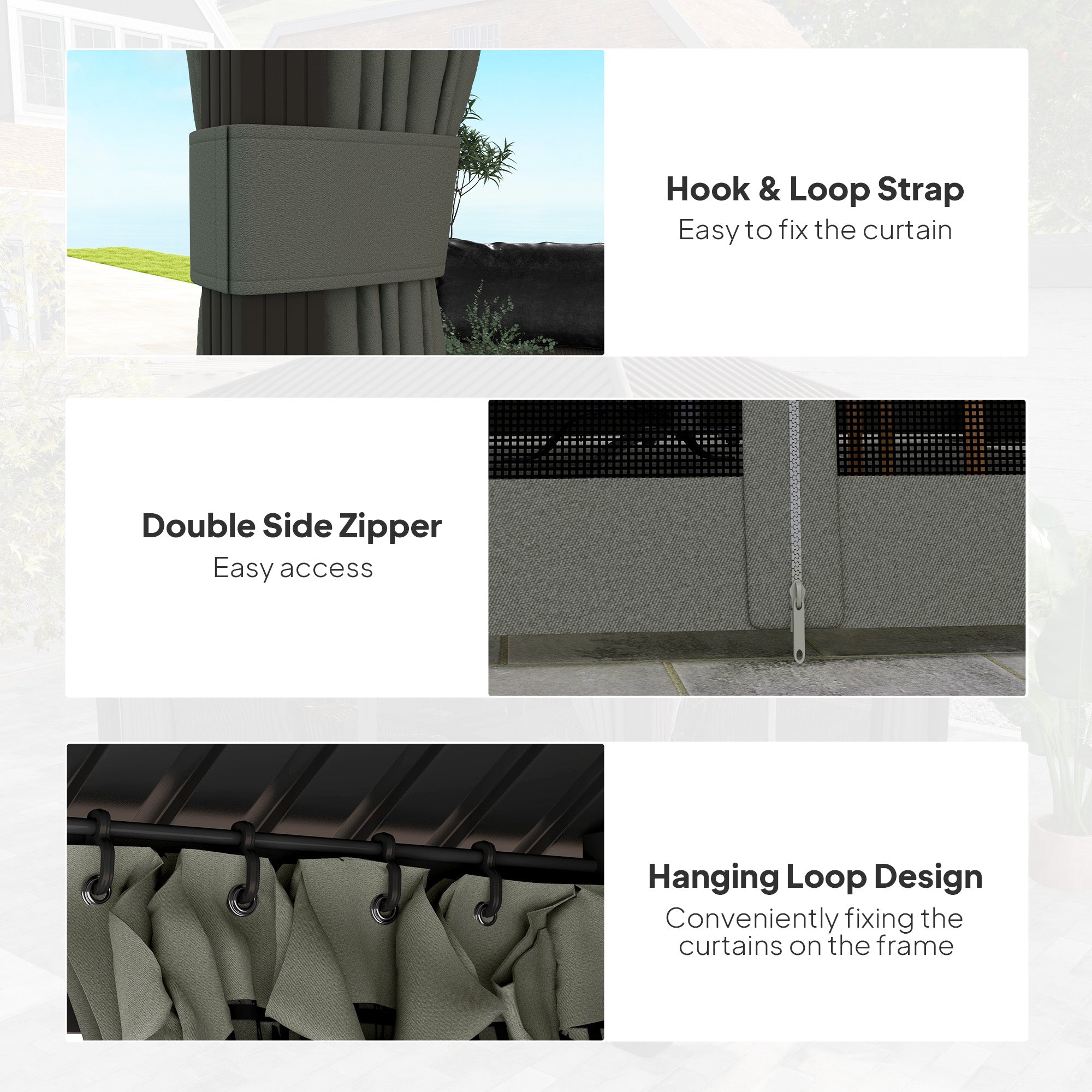 Outsunny 10' x 12' Outdoor Hardtop Gazebo Metal Roof Patio Gazebo with Aluminum Frame, Mesh Nettings, Dark Grey 